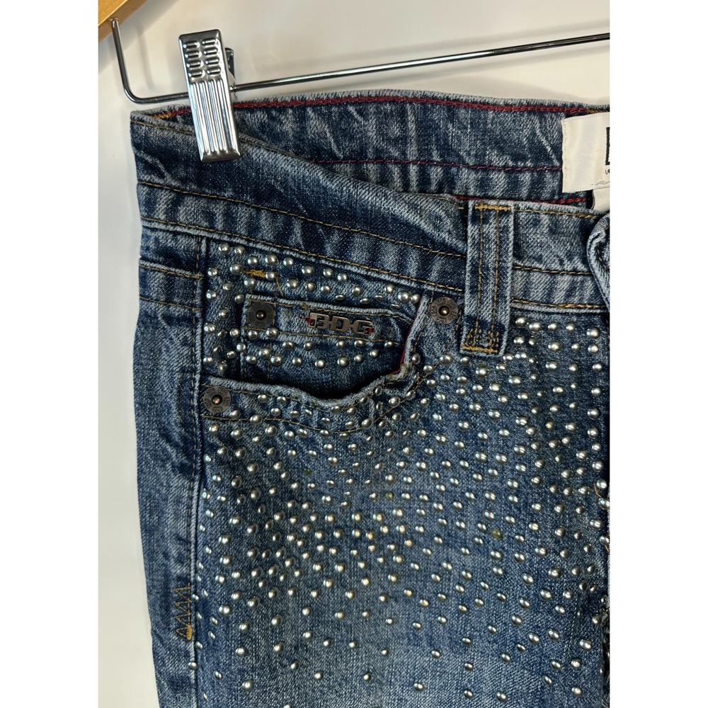 BDG Kayla Lowrider Studded Jeans Blue Denim Low Rise Straight Leg Womens Size 25 - Picture 5 of 16